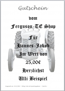 Geschenk Gutschein