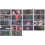 Preview: FRIMA Werkstattwagen mit 7 Schubladen und 18 Systemeinlagen in Blau, Schwarz oder Rot