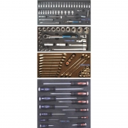 Preview: FRIMA Werkstattwagen mit 7 Schubladen und 20 Systemeinlagen in Blau, Schwarz oder Rot