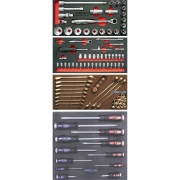 Preview: FRIMA Werkstattwagen (XI) mit 7 Schubladen und 20 Systemeinlagen in Blau, Schwarz oder Rot