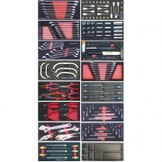 Preview: FRIMA Werkstattwagen mit 7 Schubladen und 20 Systemeinlagen in Blau, Schwarz oder Rot