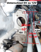 Anlasser 12 Volt in 6V Bauart