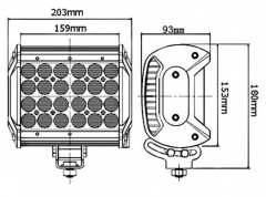 Preview: LED-Scheinwerfer 7200 Lumen 10-30V 24 LED 72 Watt