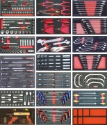 Preview: FRIMA Werkstattwagen FM-WB 18 aus gebürstetem Edelstahl mit 18 Schubladen, 20 Systemeinlagen