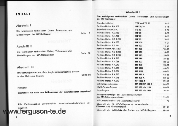 Technische Daten MF Landtechnik