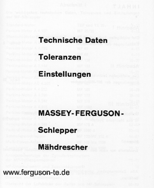 Technische Daten MF Landtechnik