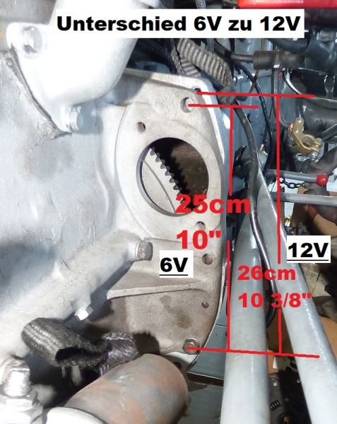 Anlasser 12 Volt in 6V Bauart