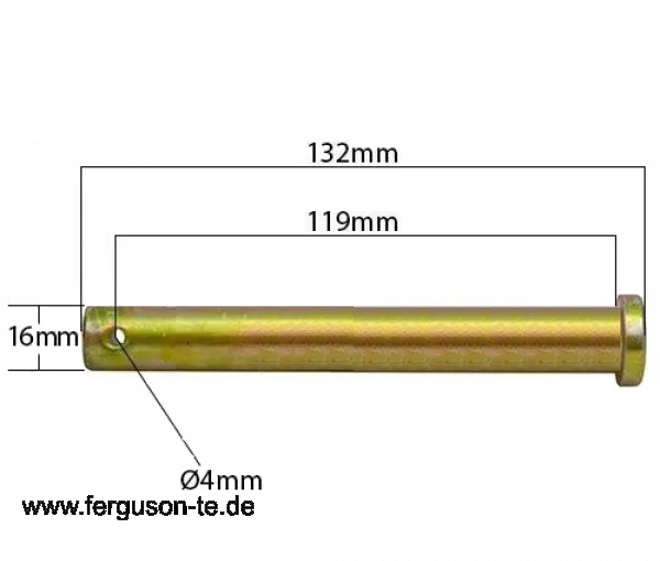 Bolzen für Hubstrebe verstellbar