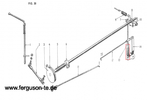 Feder Gasgestänge lang