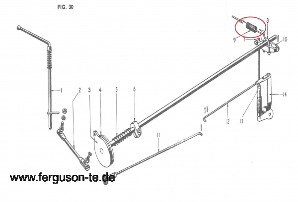 Feder Gasgestänge kurz