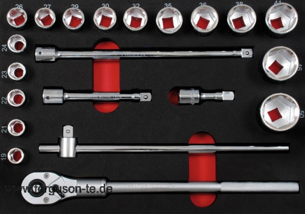 Stecknuss Einlage 21tlg 3/4"